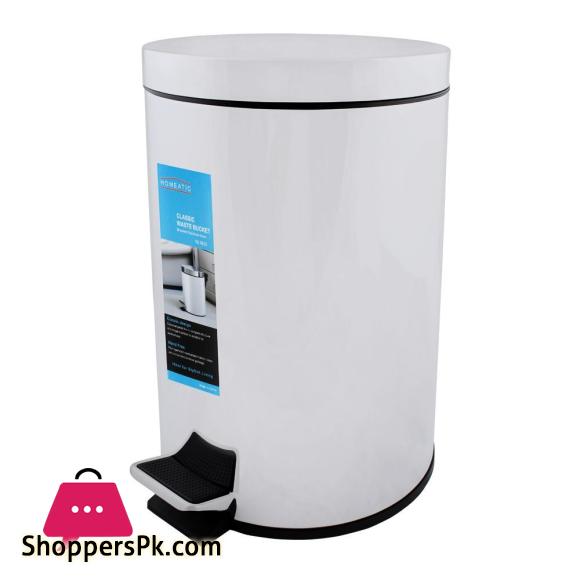 Homeatic Classic Stainless Steel Waste Bin 30 Liters