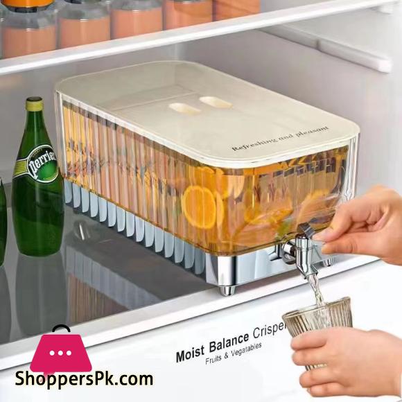 Iced Beverage Dispensers Fridge Drinks Dispenser With Tap 5.3L Fridge Jug Drinks Chiller Large Cold Drink Container With Lid For Iced Tea