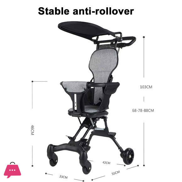 Light Weight Baby Stroller Baby Carriage Travel Folding Stroller Magic Stroller with Cushion & Sun Shade