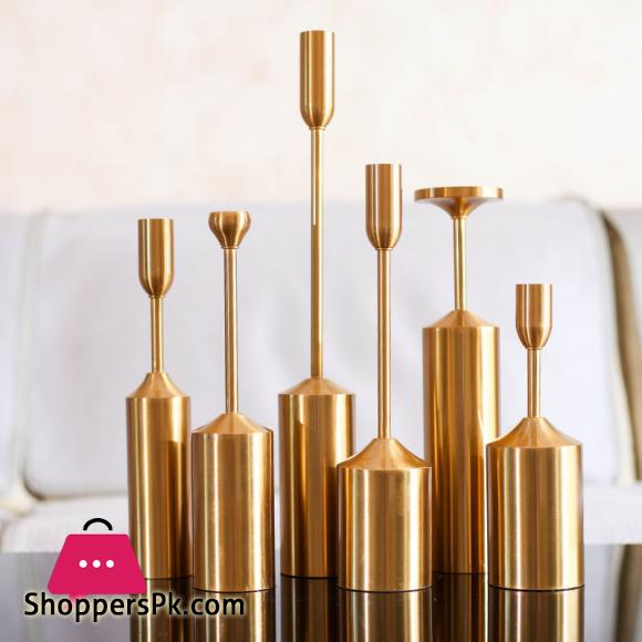 Roman Pole Retro Candle Holder Candlesticks Golden Candelabra Candle Stands