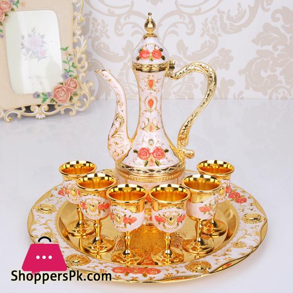 Wedding Zinc Alloy Golden Silver Flagon Kawa Set Gift Set Home Decor