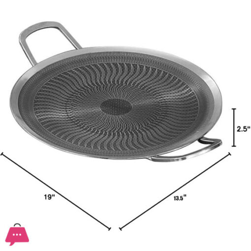 Best Quality Honey Comb Laser Tawa Stainless steel Tawa - Griddle Pan - 34CM-13.5 Inch - Image 2