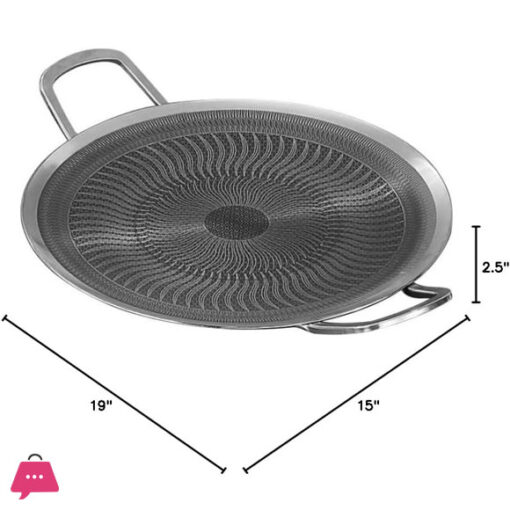 Best Quality Honey Comb Laser Tawa Stainless steel Tawa - Griddle Pan - 38CM-15 Inch - Image 2