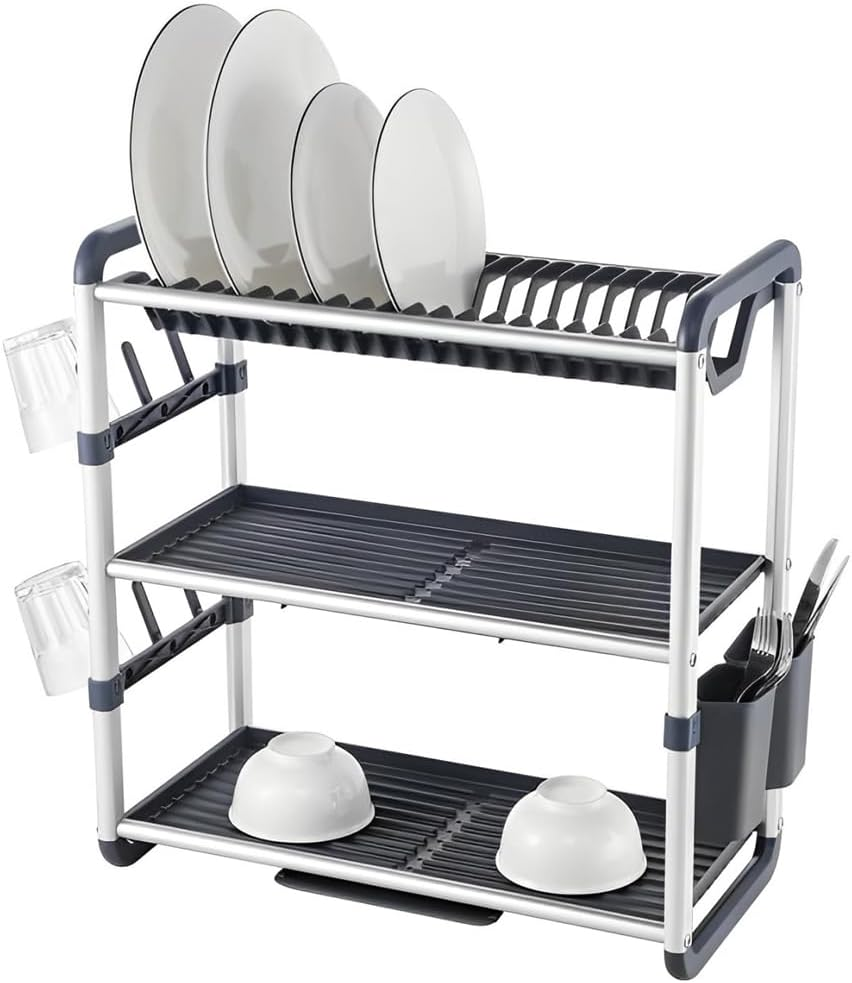 Binca Aluminum Dish Drainer Rack 3-Floor