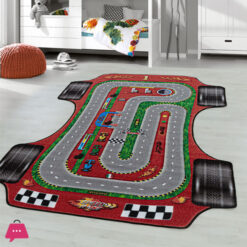 Children's Carpet Play Carpet Racing Car Motorway Street Motif Rectangular 50 x 80 CM