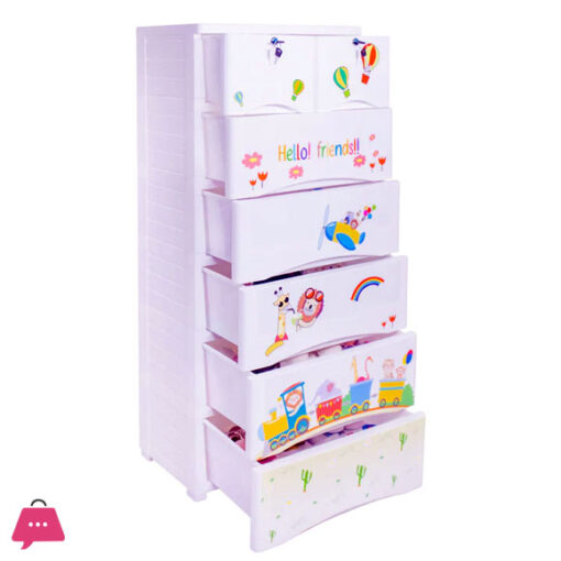 Phoenix Plastic Drawers Cabinet 5+2 Hello Friends Print