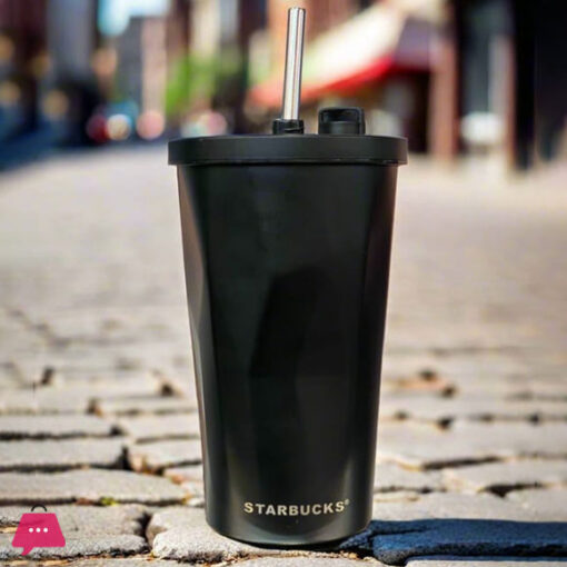 Starbucks Tumbler With Straw and Lid Stainless steel Mug black color, Coffee Tumbler