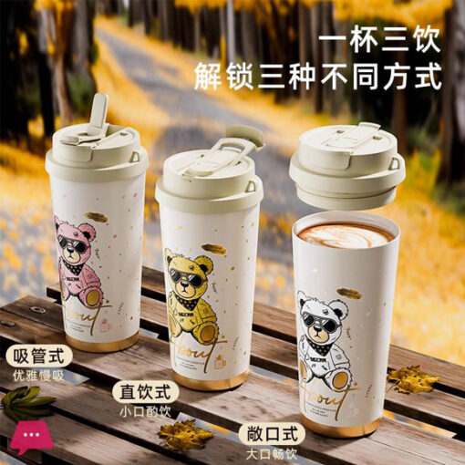 Stylish Bear Vacuum Insulated Flask -  500ml - Image 2