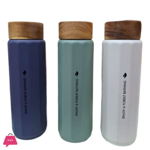 Water Bottle With Bamboo Lid