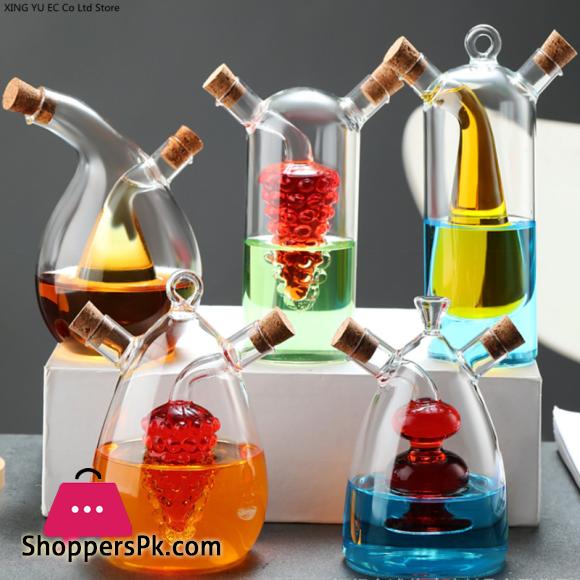 Creative Oil Bottle Dual-use Glass Oil Pot 2-in-1 Kitchen Goods 500ml + 40ml