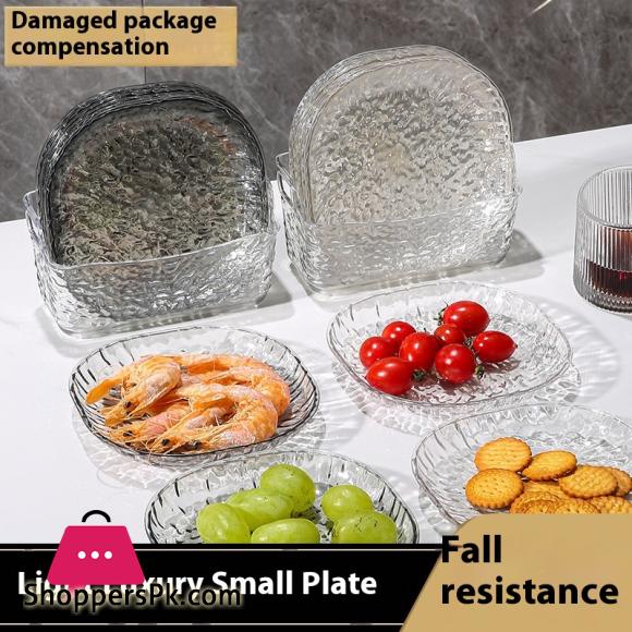 Light Luxury Plastic Plates Fruit Snacks Dried 8 Plate with Stand