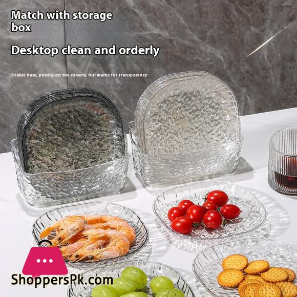 Light Luxury Plastic Plates Fruit Snacks Dried 8 Plate with Stand