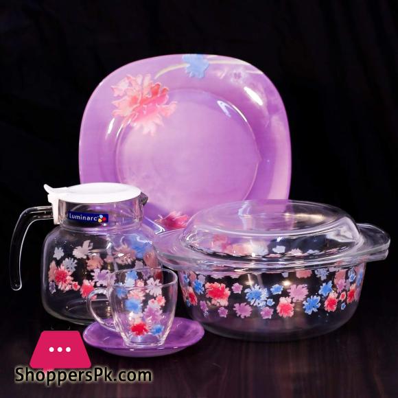 Luminarc Glassware Angel Purple Dinner Set – 71 Pieces