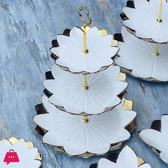 Luxury Classic Gold Tulip 2 & 3 Tier Pastry Stand
