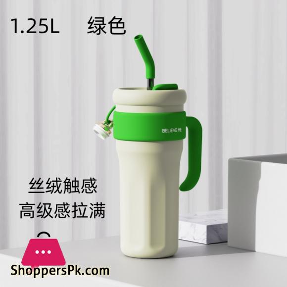 Stainless Steel Thermal Water Bottle Tumbler with Handle Straw Cup Drinkware Thermo Bottle 1250 ML