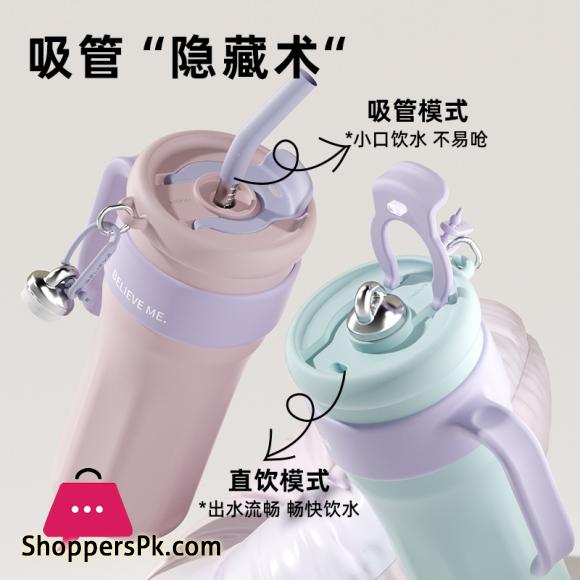 Stainless Steel Thermal Water Bottle Tumbler with Handle Straw Cup Drinkware Thermo Bottle 1250 ML