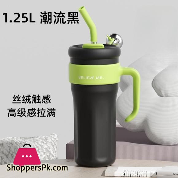 Stainless Steel Thermal Water Bottle Tumbler with Handle Straw Cup Drinkware Thermo Bottle 1250 ML