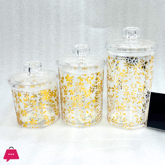 Acrylic Jar Set Air Tight Jars Set of 3 - Round