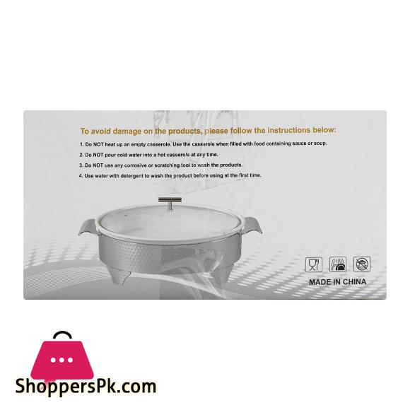 Brilliant Oval Casserole Serving Dish With Candle Stand Buffet Food Warmer 14.5 Inch