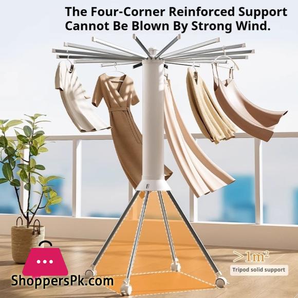 Foldable Clothes Drying Rack Octopus Type Floor Standing Balcony Clothes Drying Portable Rotating Drying Rod Clothes Dryer