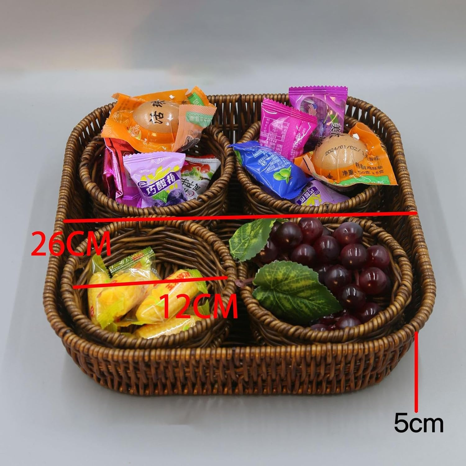 Atorse Handwoven Serving Basket Organizer Fruit Baskets For Hotel Fruits Restaurant Round 6 Atorse Handwoven Serving Basket Organizer Fruit Baskets For Hotel Fruits Restaurant Round