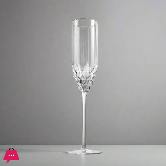 Flower Bud Crystal Goblets and Fluet Glass - Set of 6