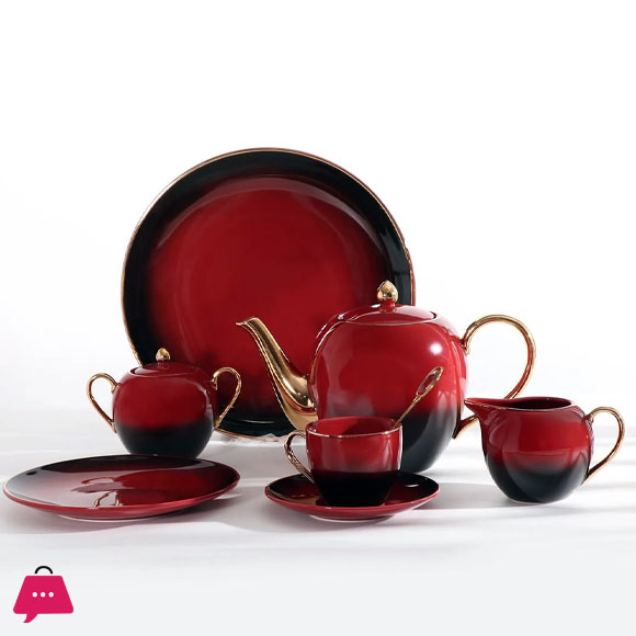 Rustic Elegant Gold Touch Tea Set - 24 Pieces