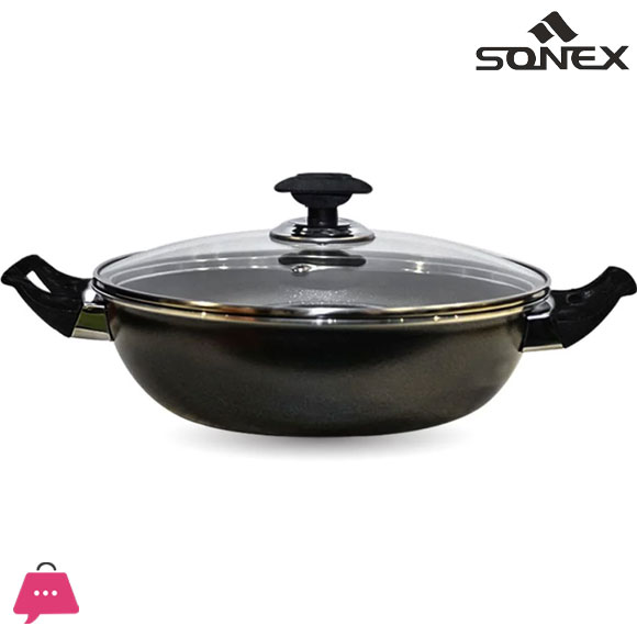 Sonex Cooking Wok – Glass Lid – Nonstick - 30 cm