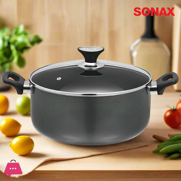 Sonex Non-Stick Classic Casserole With Glass Lid 22 CM
