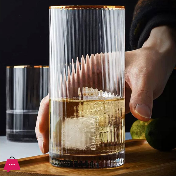 ROSSEL Crystal Self Linning Easy Grip Drink Glass Set of 6