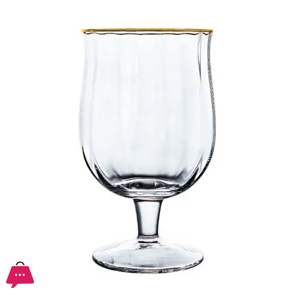 Vintage Tumbler Tulip Goblet Gold Rim Pack of 6