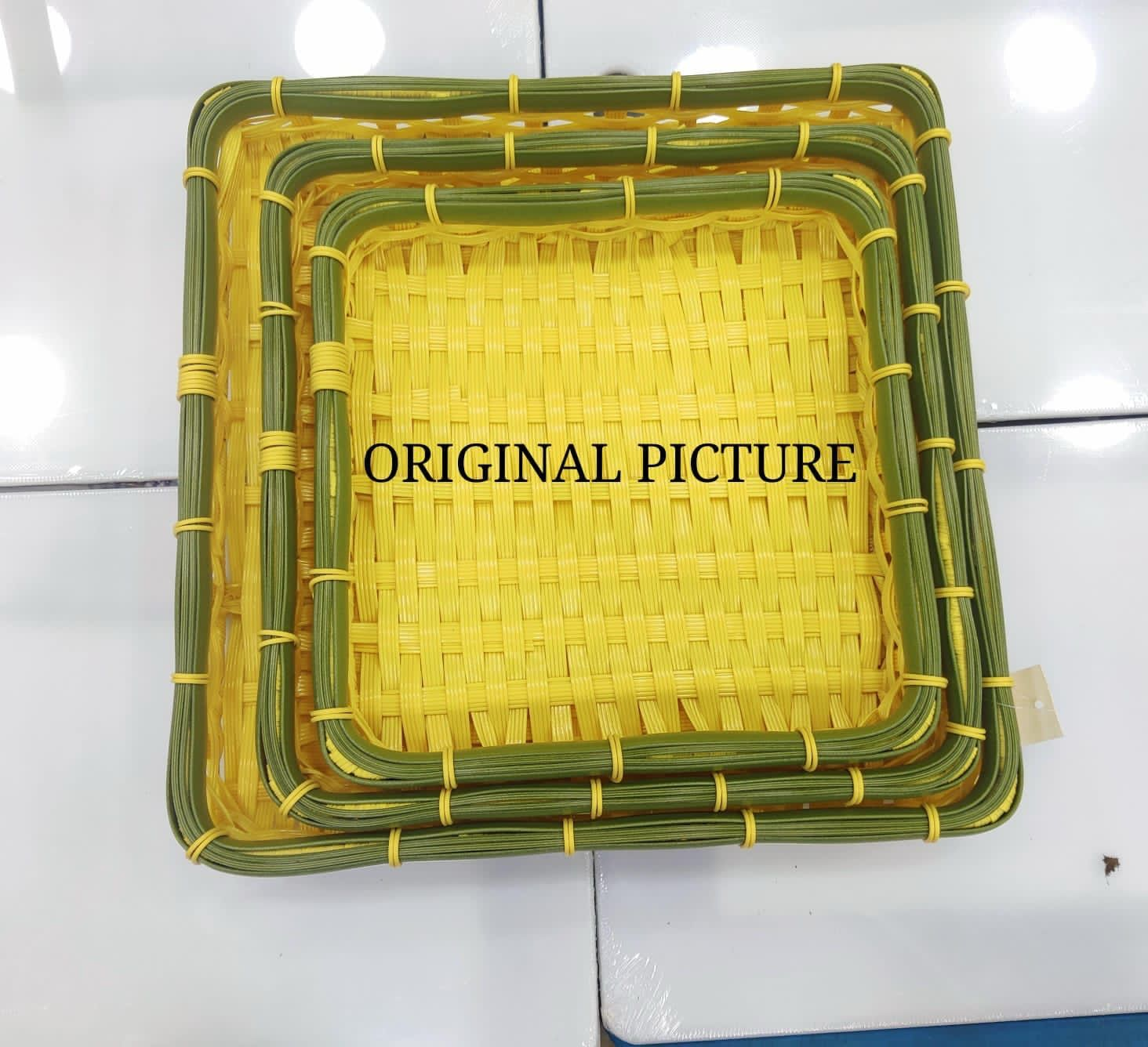 Washable Cane Material High Quality Fruite Basket Set of 3