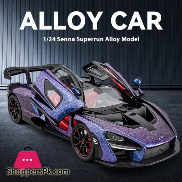 1:24 Mclaren Senna Super Sports Mini GT Alloy Diecast Model Vehicle Simulation Sound & Light Birthday Gifts Box For Boyfriend