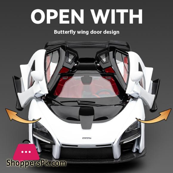1:24 Mclaren Senna Super Sports Mini GT Alloy Diecast Model Vehicle Simulation Sound & Light Birthday Gifts Box For Boyfriend