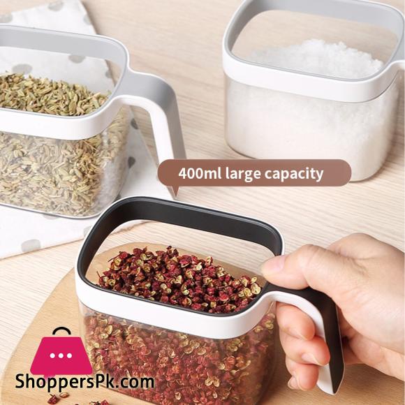 3 Cups Wall Mount Spice Rack With Spoon