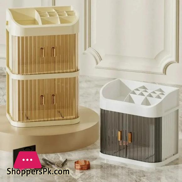 3-Layer Makeup Storage Box Dust-proof Cosmetic Organizer