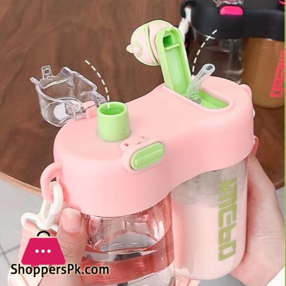 840ML Plastic Cup For Kids Cute Cartoon Doll Sippy Cup
