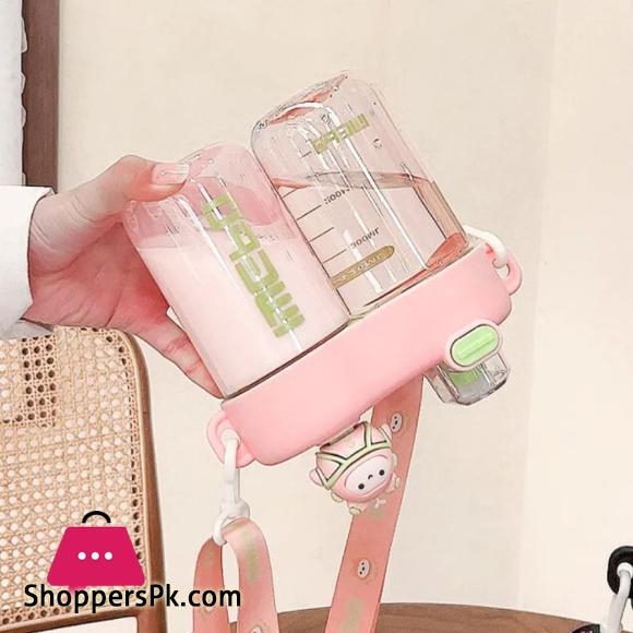 840ML Plastic Cup For Kids Cute Cartoon Doll Sippy Cup