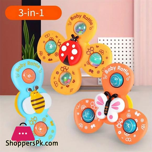 Baby Rattles Set, With Suction Cup Spinner Toy, Suitable For Travel, Dining Table & Bathroom
