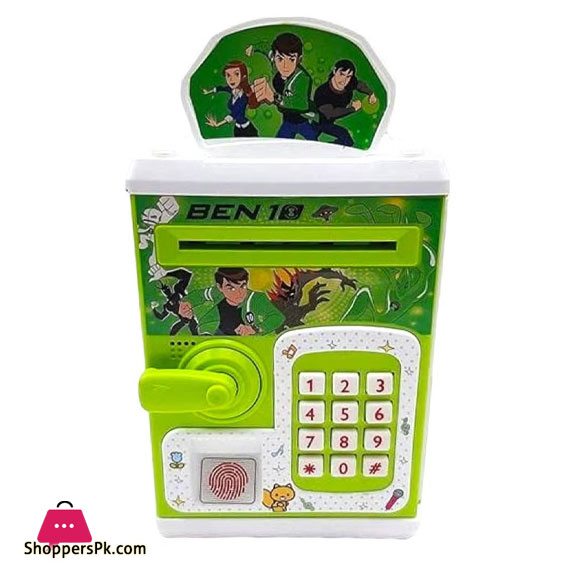Ben-10 Finger Print & Number Bank Money Saver ATM with Light Music