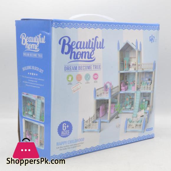 Childrens Toy Snow Princess Doll House Villa Castle Girl Home Toy 6 Rooms 1 Terrace