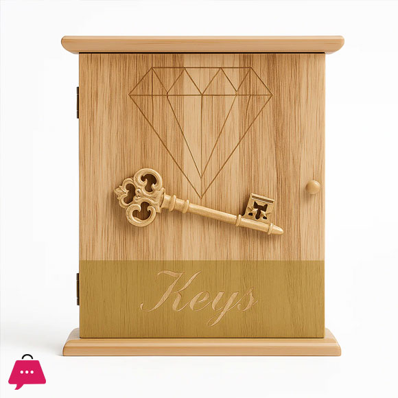 Wood Key Holder Key Box Decorative Key Holder 6 Hook