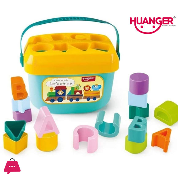 Huanger Babys First Alphabet Block Shape Sorting Blocks – 16 Colorful Pieces