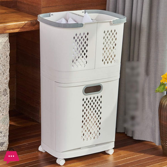 Laundry Baskets on Wheels Rolling Laundry Trolley Carts