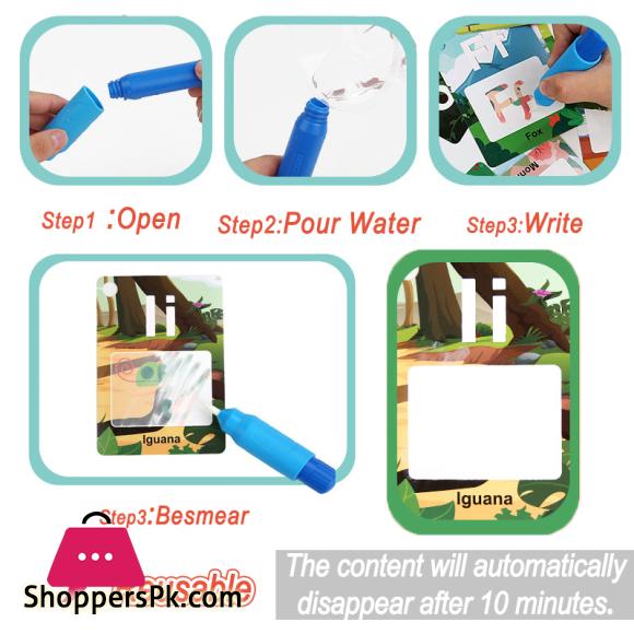 Magic Reusable Water Coloring Flash Cards With Pen
