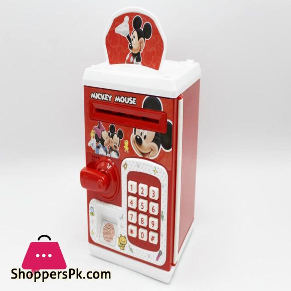 Mickey Mouse Finger Print & Number Bank Money Saver ATM with Light Music