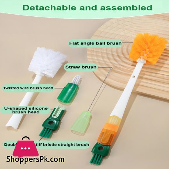 Multi-functional 5-in-1 Cup Brush Cleaning Brush Long Handle Cup Washing Artifact Bottle Brush