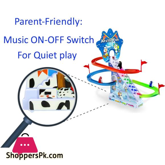 Penguin Slide Race Track With Flashing Rhythmic Music & Light Toy