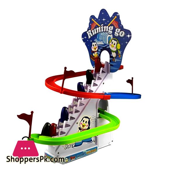 Penguin Slide Race Track With Flashing Rhythmic Music & Light Toy