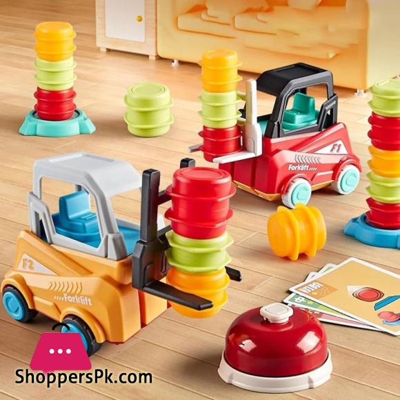 Plastic Engineer Forklift Transport Game Sorting Game Interactive Board Games Stacking Toys with Bell Funy Educational Toy